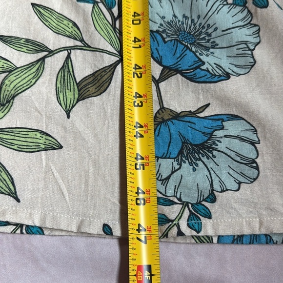 Tulip Creations Cream Floral Print Puff Sleeve Scoop Neck A-Line Midi Dress Lg - Picture 11 of 12